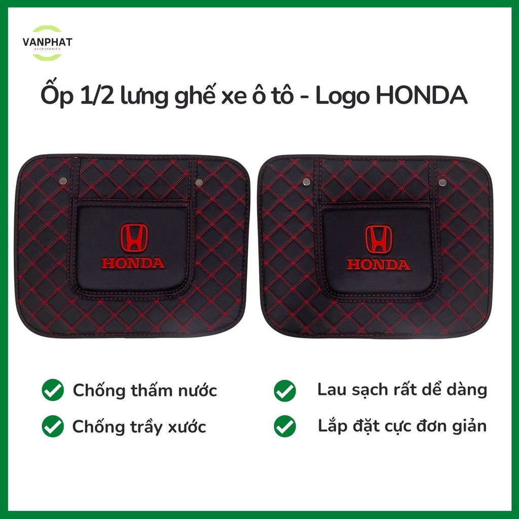 Tấm Ốp Lưng Ghế Ô Tô Chất Liệu Da Cao Cấp Dành Cho Lưng Ghế Tài &amp; Ghế Phụ Chống Trầy Lưng Ghế  - Có Ngăn Túi Tiện Lợi