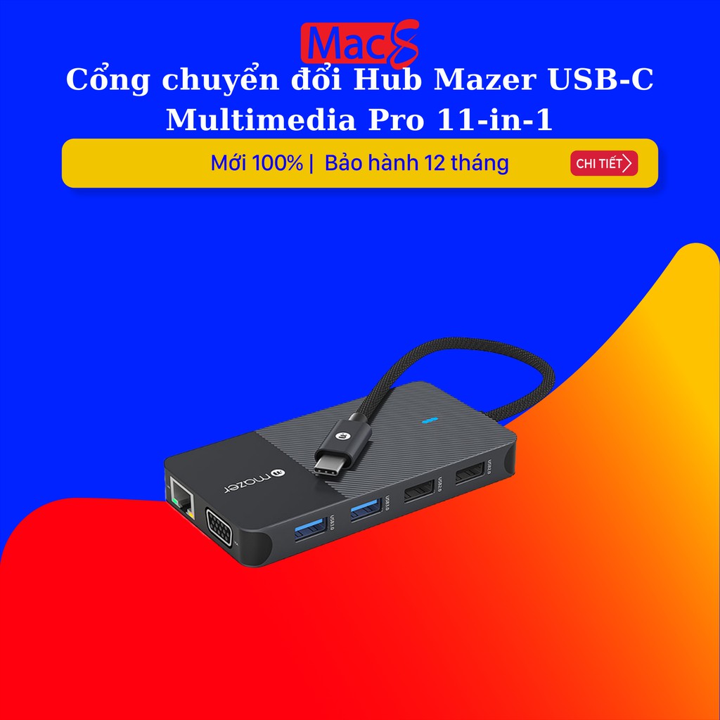 Cổng chuyển đổi Hub Mazer USB-C Multimedia Pro 7-in-1