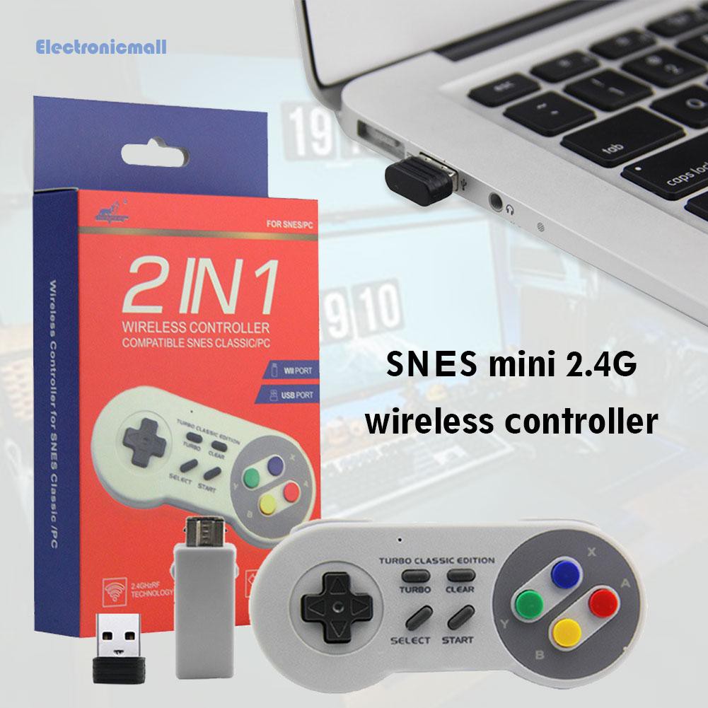 ElectronicMall01 2.4GHz Wireless Gamepad Controller TURBO Joystick for SNES Mini Classic 