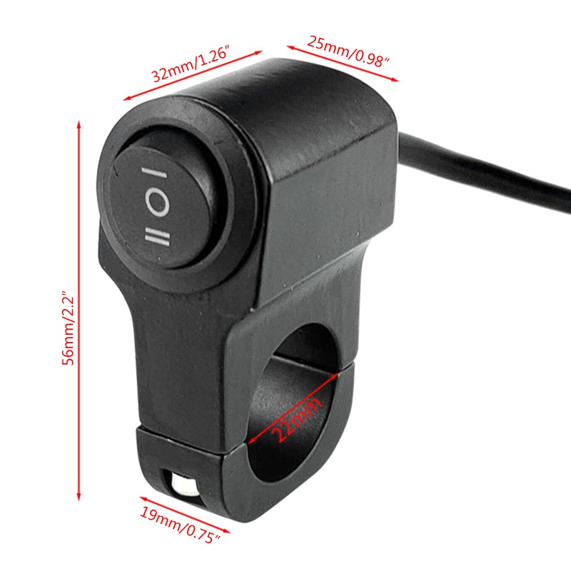 Công Tắc Đèn Phá Sương Mù Gắn Tay Lái Xe Máy ATV 22mm 7 8in