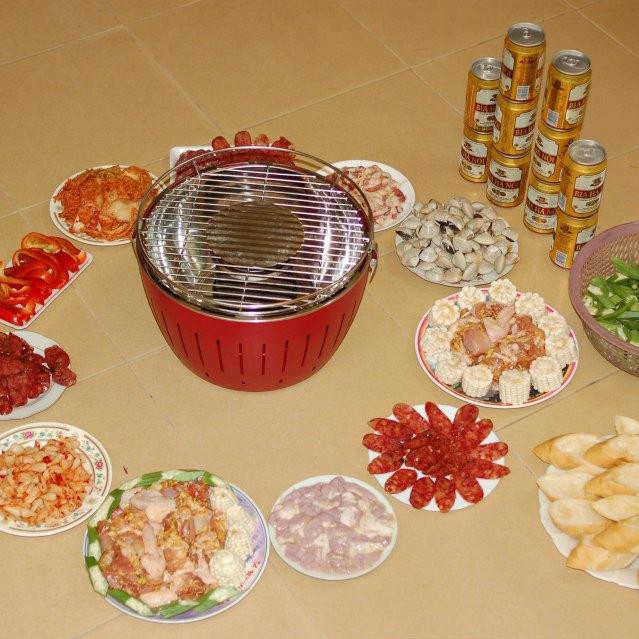 Bếp nướng than hoa Najico Lotusgrill BN02 Hàng Chính hãng Giao Mầu Ngẫu Nghiên