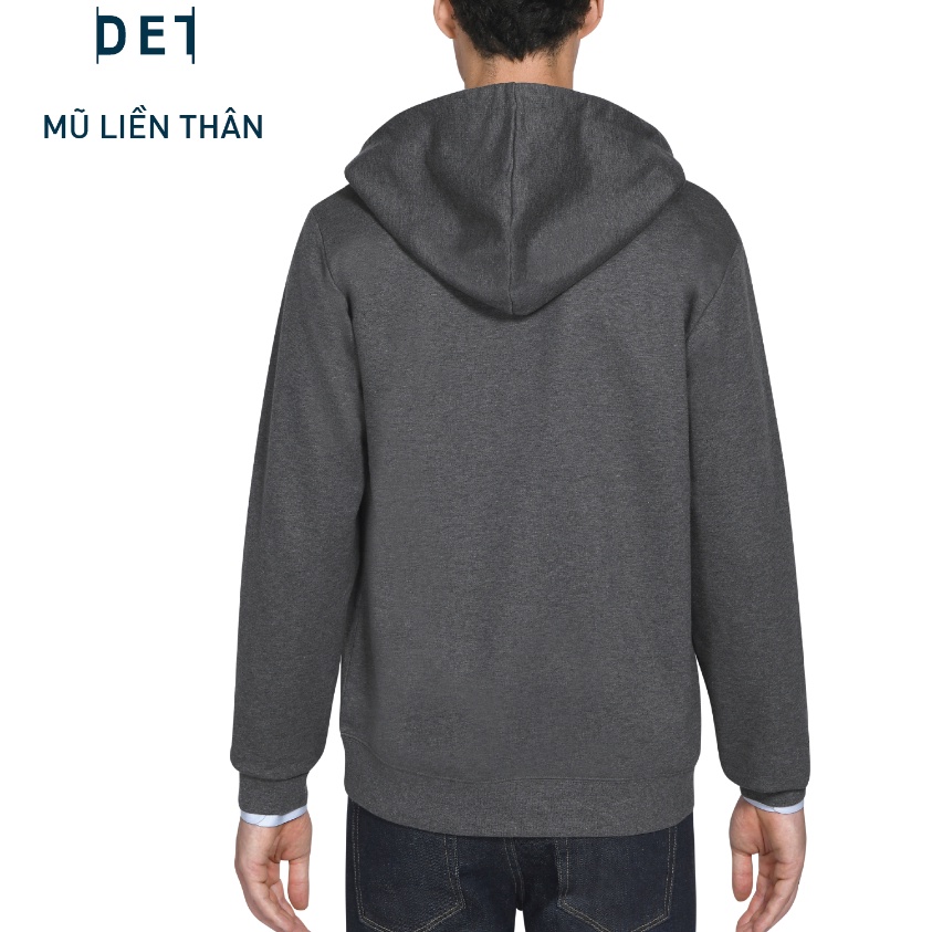 Áo khoác nam Hoodie DETERMINANT vải da cá - kháng khuẩn - ngăn mùi - màu xám - Heather Grey [DETH01]