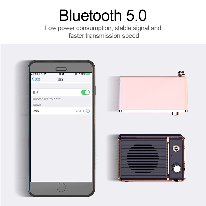 【CcExperts】Âm thanh Điện thoại di động Có thể sạc lại Mini Retro Loa Bluetooth Loa ngoài trời Dễ thương Loa Mini Du lịch Máy nghe nhạc