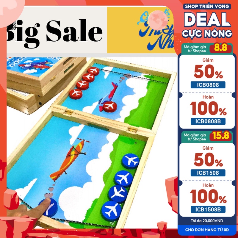 (⚡Đồ chơi VNXK⚡)BỘ cờ đa năng 3 trong 1:cờ búng , cờ caro, cờ cá ngựa - BROAD GAME