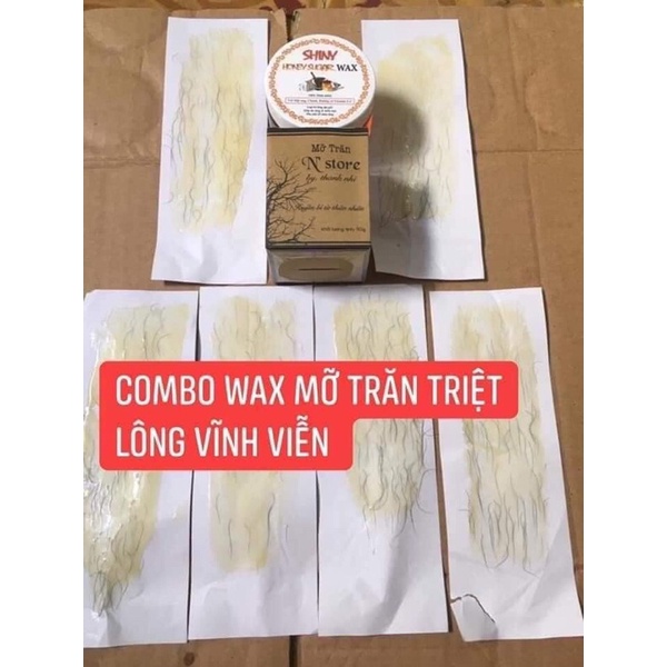 Combo Triệt Lông Sáp Wax  Shiny 250g + Mỡ Trăn Shiny Handmade 50ml (Tặng Kèm Dụng Cụ Wax)