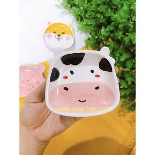 Đĩa sứ mini hình con vật dễ thương cho bé