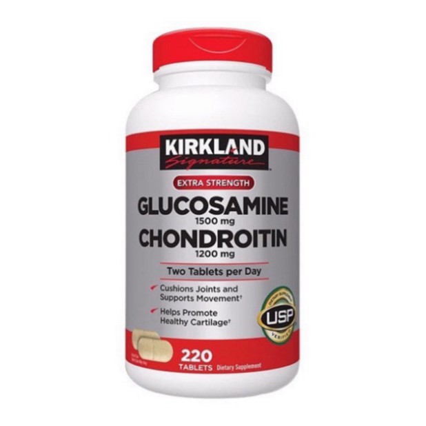 GIẢM GIÁ Viên uống bổ xương khớp Glucosamine 1500mg & chondroitin 1200mg 220 viên - Kirkland Mỹ GIẢM GIÁ