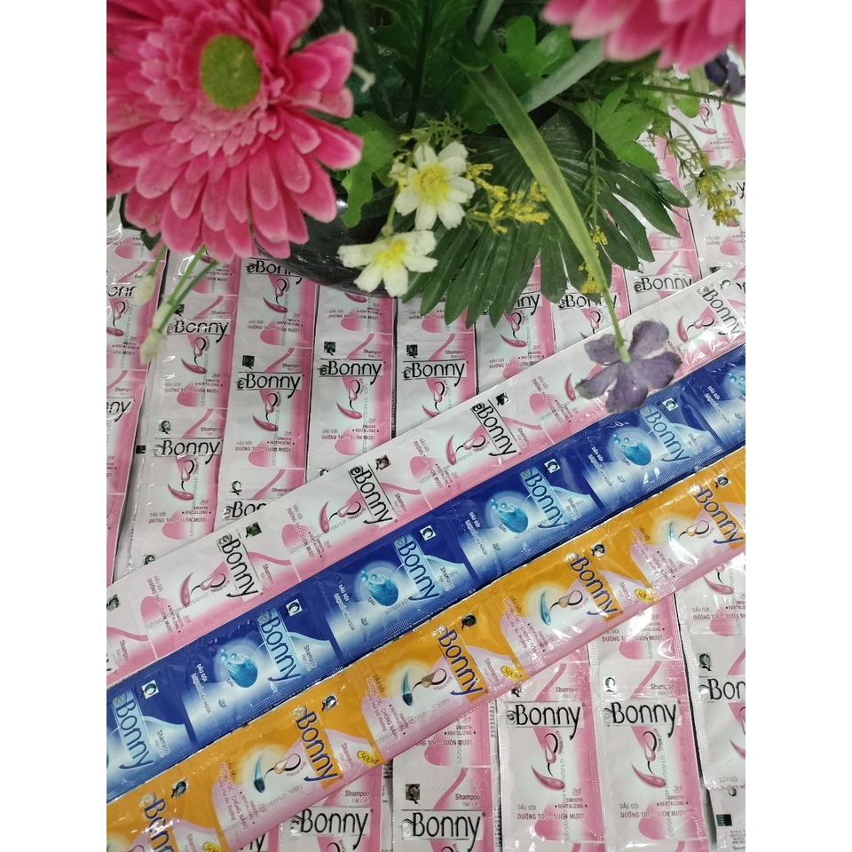 Thùng dầu gội gói hương nước hoa BONNY, dầu gội dây cho nhà nghỉ, khách sạn, hộ gia đình giá rẻ, thùng 720 gói