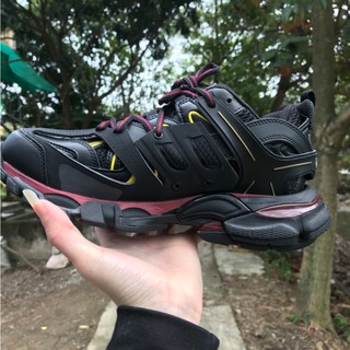 [ Ảnh Thật ] Giày thể thao balen track cao cấp đỏ đen