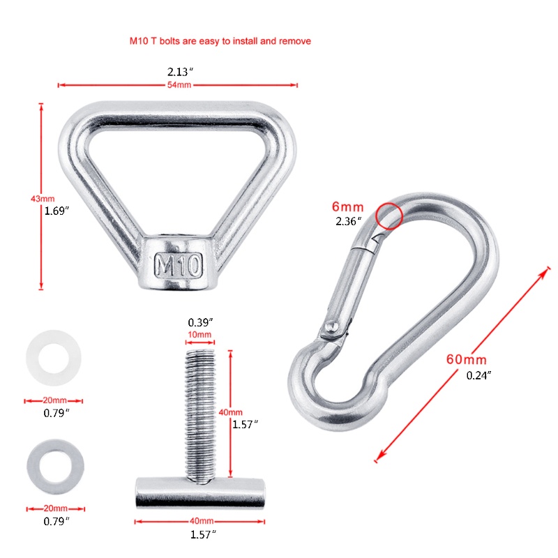 Đai Ốc M10 Chống Mòn Dùng Cho Dây Cáp Tàu Thuyền Công Nghiệp