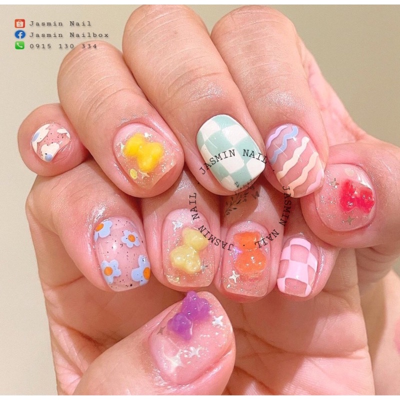 [Mã NHUQAD giảm 10% đơn 100k] [NAIL BOX] Nailbox móng úp thiết kế loang màu có làm theo yêu cầu
