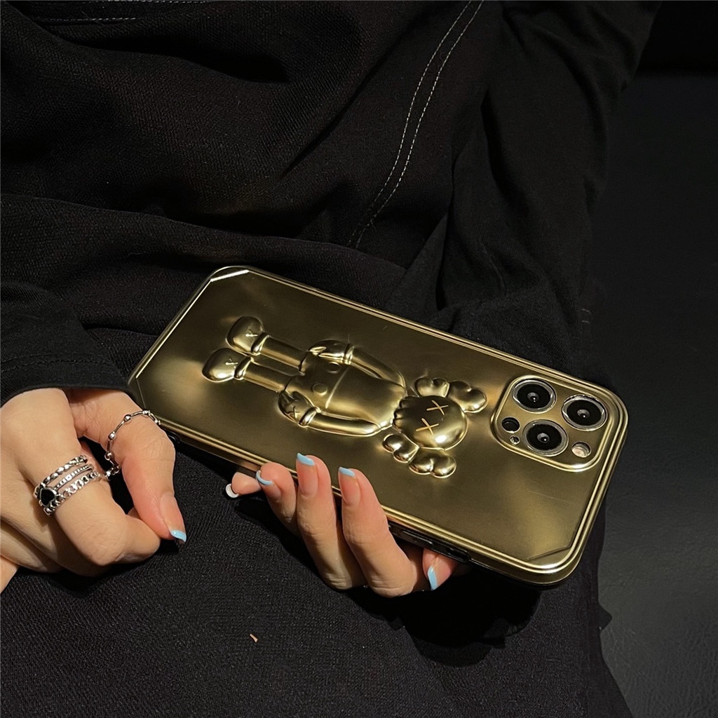 Ốp điện thoại Nhựa Mềm 3D Plating KAWS cho iPhone13 12 mini 11 PRO MAX 6/6s 7/8plus SE2 X/XS XR XSMAX #HG4546 | BigBuy360 - bigbuy360.vn