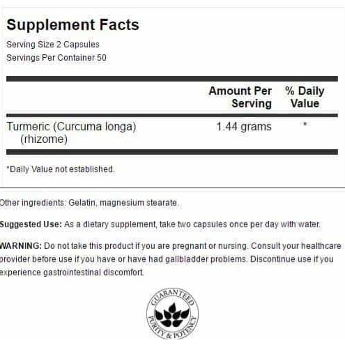 Tinh Chất Nghệ | Swanson Turmeric 720mg  - Hỗ Trợ Chống Viêm Loét Dạ Dày - Chính Hãng Muscle Fitness