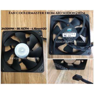 Quạt tản nhiệt CoolerMaster tốc 2400RPM 4Pin PWM tháo rời từ tản nhiệt nước