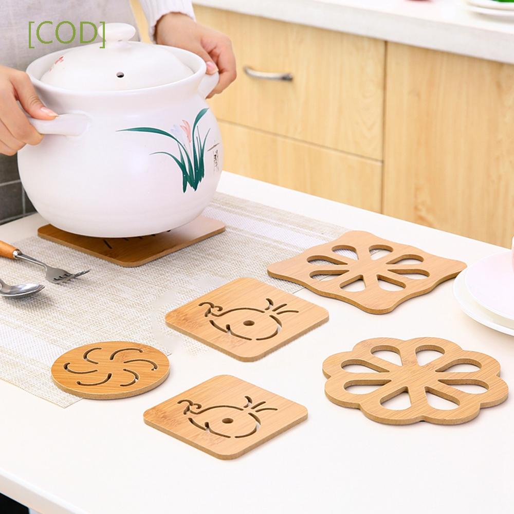 Đế lót nồi bằng gỗ cách nhiệt họa tiết hoạt hình thiết kế độc đáo