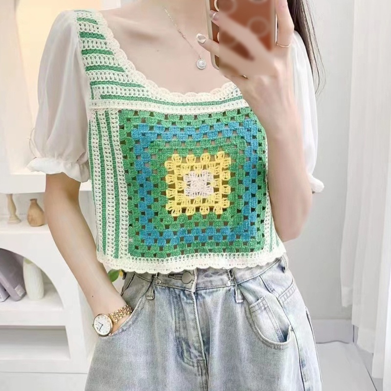 Áo Chiffon Tay Phồng Họa Tiết Sọc Dọc Nhiều Màu Sắc Dành Cho Nữ