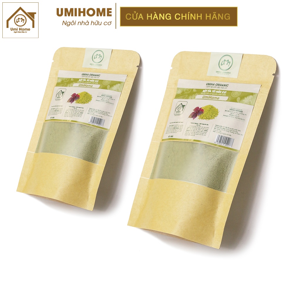 Bột Lá Tía Tô nguyên chất UMIHOME 135g - Đắp mặt nạ dưỡng trắng da, sạch mụn ẩn, làm hồng da hiệu quả