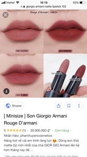 Son mini Giorgio Armani màu 102, 1,4gram