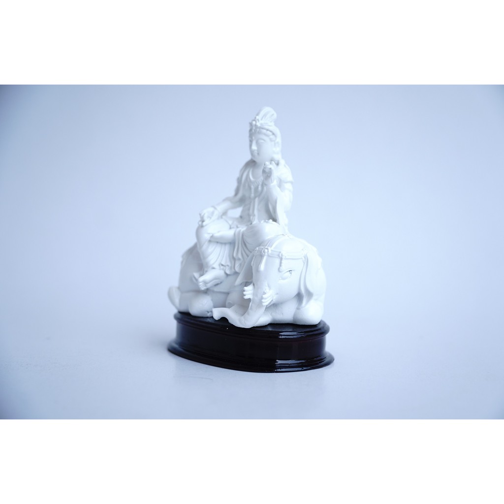 Tượng Phật Phổ hiền bồ tát ngồi cưỡi voi trắng ngà - Cao 10cm