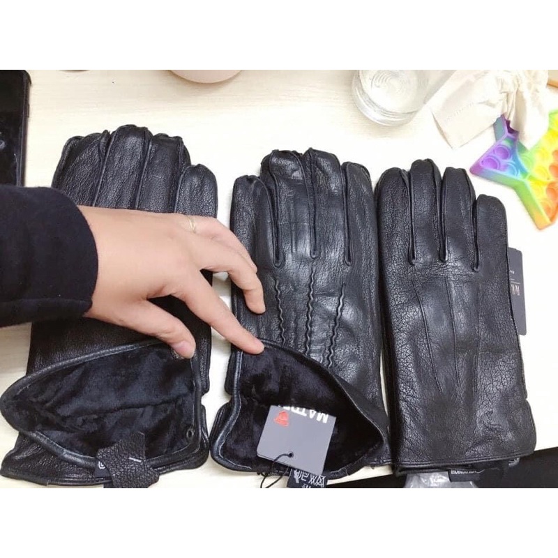 Găng Tay Nam Nữ Da Cừu Thật Lót Lông Cao Cấp Nga - Bảo Hành 5 Năm