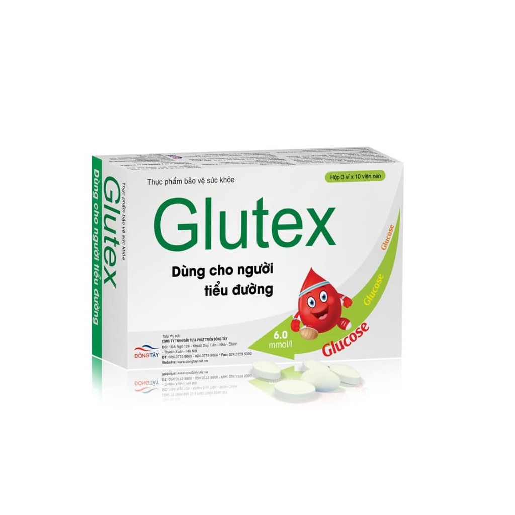 GLUTEX - Hỗ trợ hạ đường huyết, điều trị và ngăn ngừa biến chứng tiểu đường, đái tháo đường, mỡ máu cao.