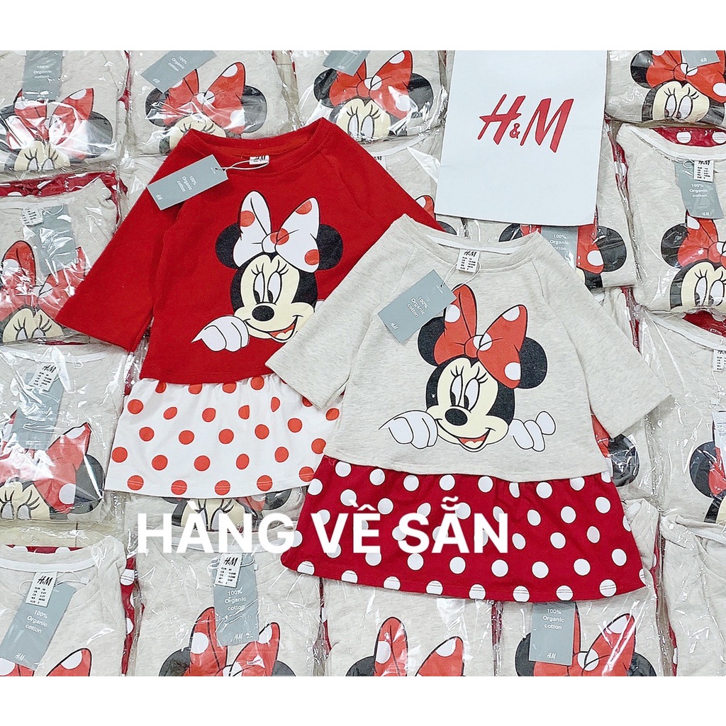 Váy nỉ Mickey HM xuất dư chất mềm cực đẹp cho bé gái