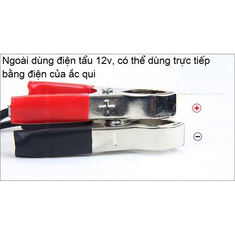 Bơm lốp xe hơi ô tô mã lực lớn 2 piston siêu khỏe thân kim loại dùng điện 12v hoặc ắc qui