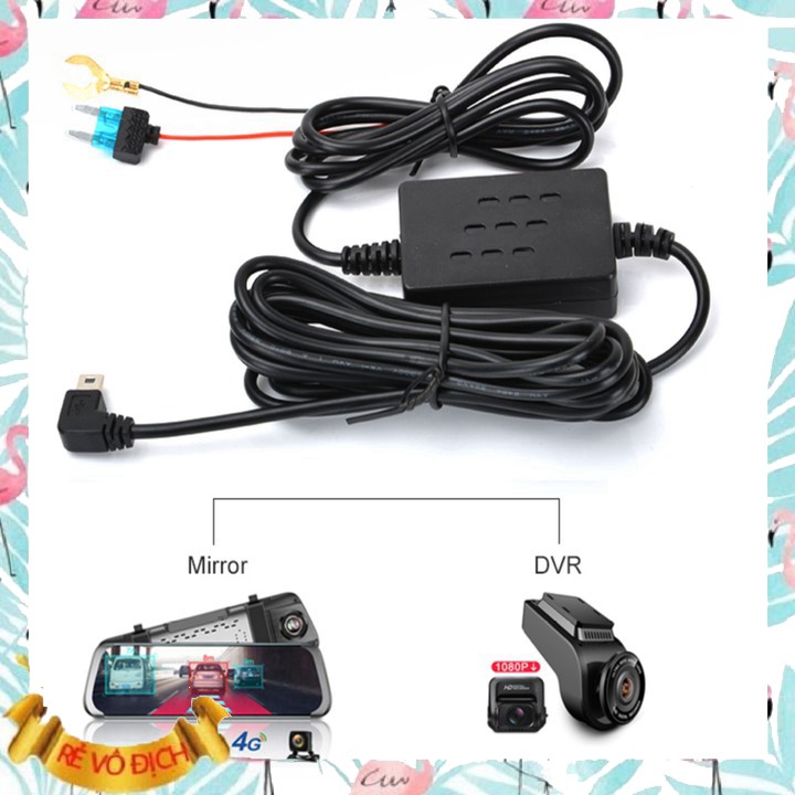 Dây Nguồn Camera Hành Trình Mini USB Cắm Trực Tiếp Bình Ắc Quy 5V 3A – Dây nguồn trực tiếp (Màu đen) M