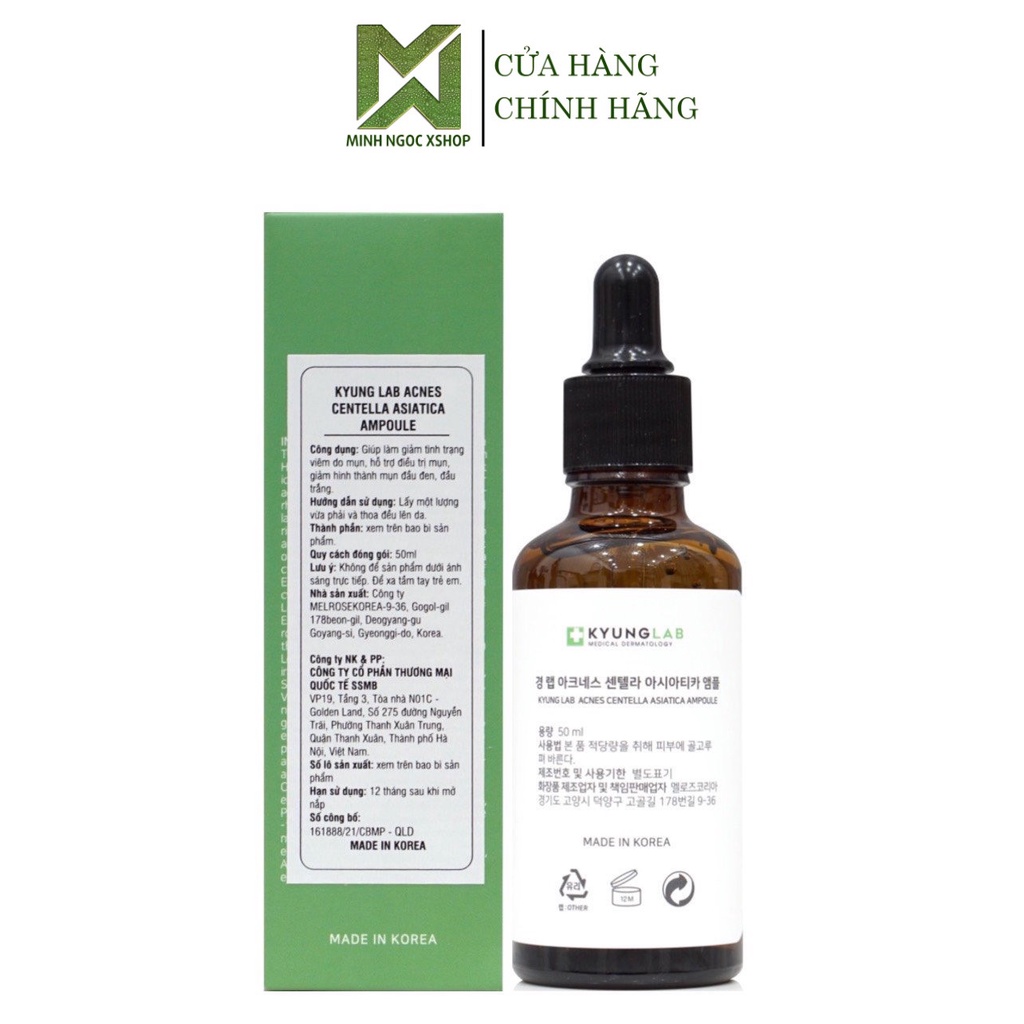 Tinh chất serum giảm mụn, ngừa mụn KyungLab Acnes Centella Asiatica Ampoule 50ML