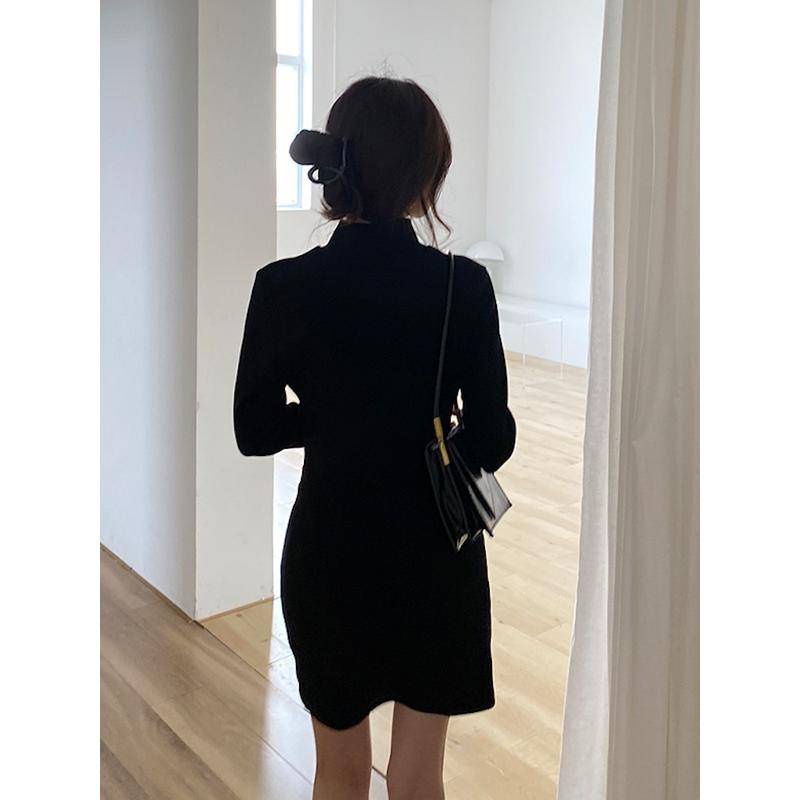 Đầm đen dáng ôm thời trang thu đông dành cho nữ