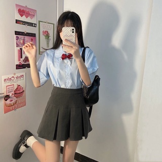 FREESHIP CHÂN VÁY NGẮN XẾP LY XÁM - ĐEN NỮ SINH HÀN QUỐC