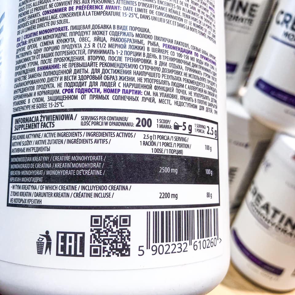 CREATINE - Tăng Khối Lượng Cơ. Sức Mạnh Của OSTROVIT (100 serving)