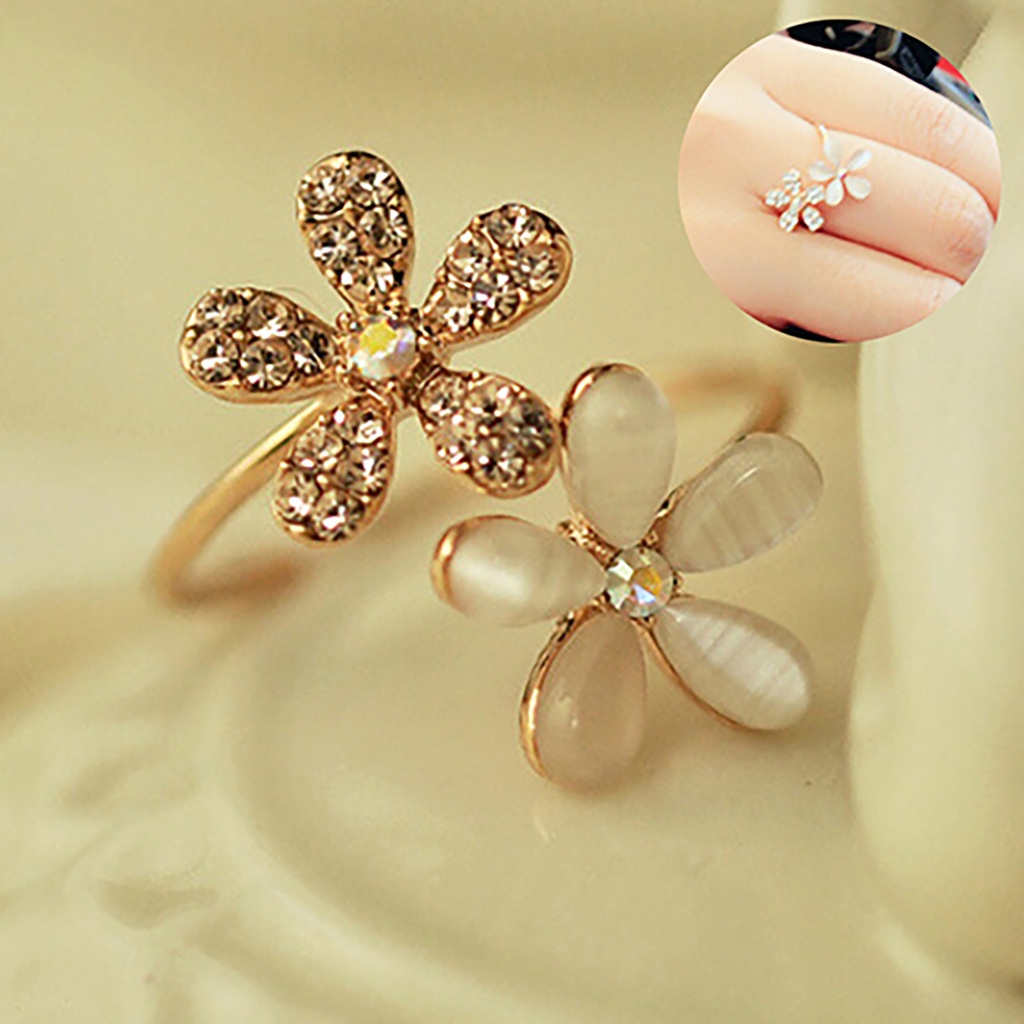 Nhẫn bạc 925 thiết kế hình hoa đính đá xinh xắn sang trọng dành cho nữ