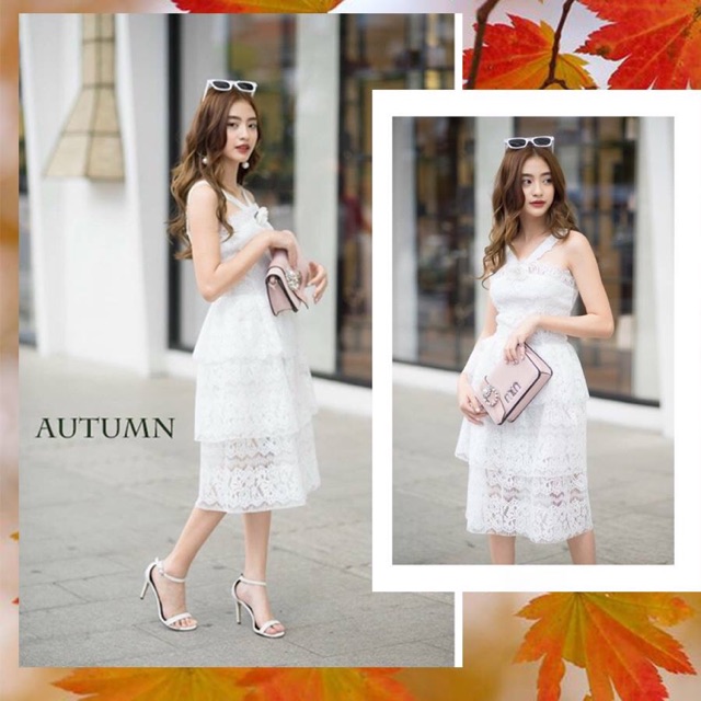(Nhập mã NTAM189 để được giảm còn 189k + FS) AUTUMN - ĐẦM REN TẦNG
