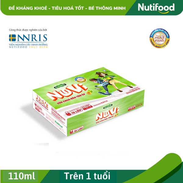 [Date mới] Sữa Nuvi Hương Đào Táo thùng 48 hộp x 110ml ⚡NutiFood⚡ Sữa Nuvi - cao hơn, thông minh hơn