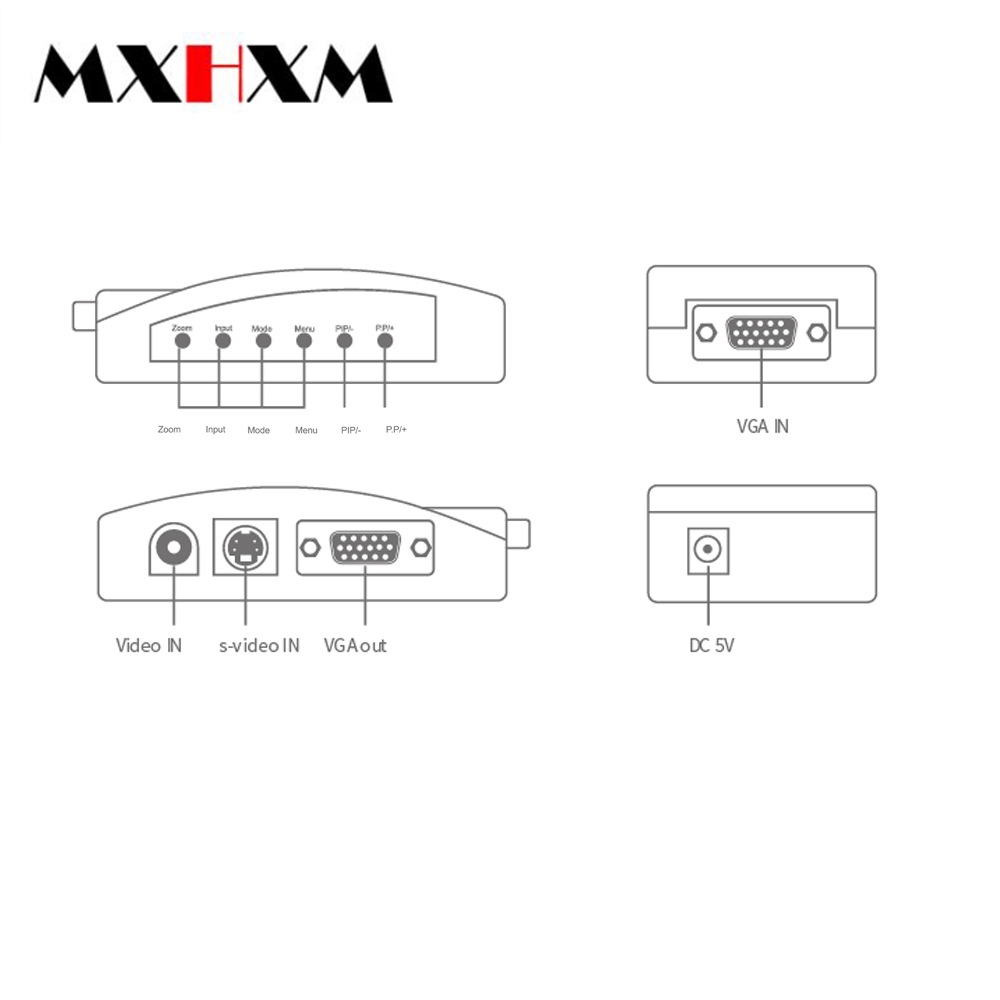 AV to VGA Converter Set-Top Box S Terminal Video TV to Computer Monitor Video