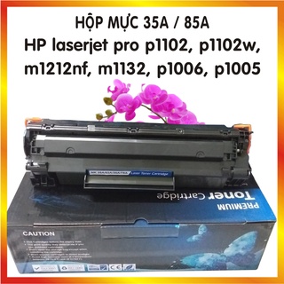 Hộp mực máy in hp laserjet pro p1102w, p1102w, m1132, m1212nf, p1006, p1005 , cartridge 35a - 85a, mới 100%, đã có mực.