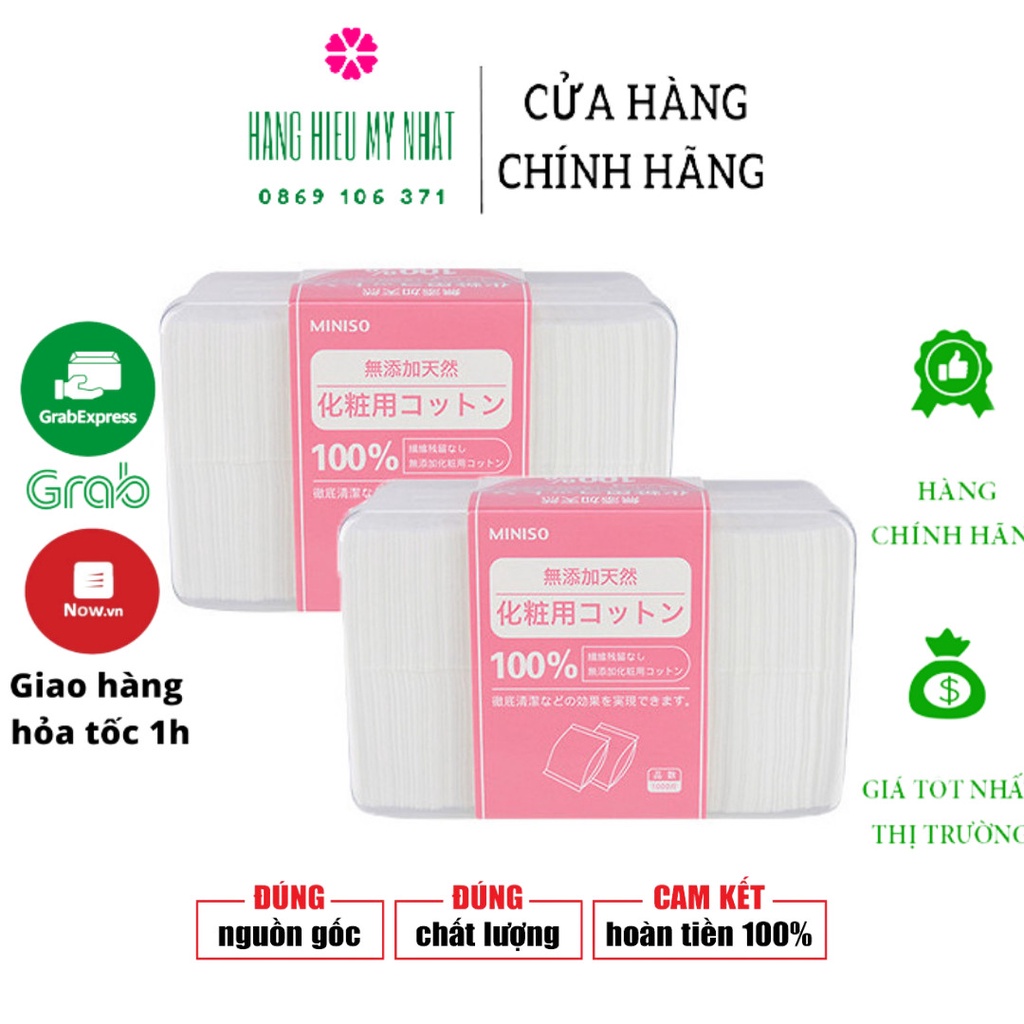 Hộp bông tẩy trang miniso 1000 miếng