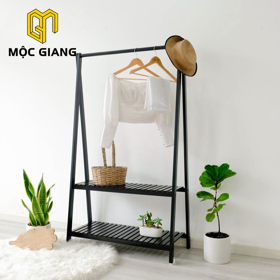 Giá Treo Quần Áo Chữ A 2 Tầng Màu Đen Size M, Gỗ Thông Nhập Khẩu, Phong Cách Hàn Quốc | BigBuy360 - bigbuy360.vn