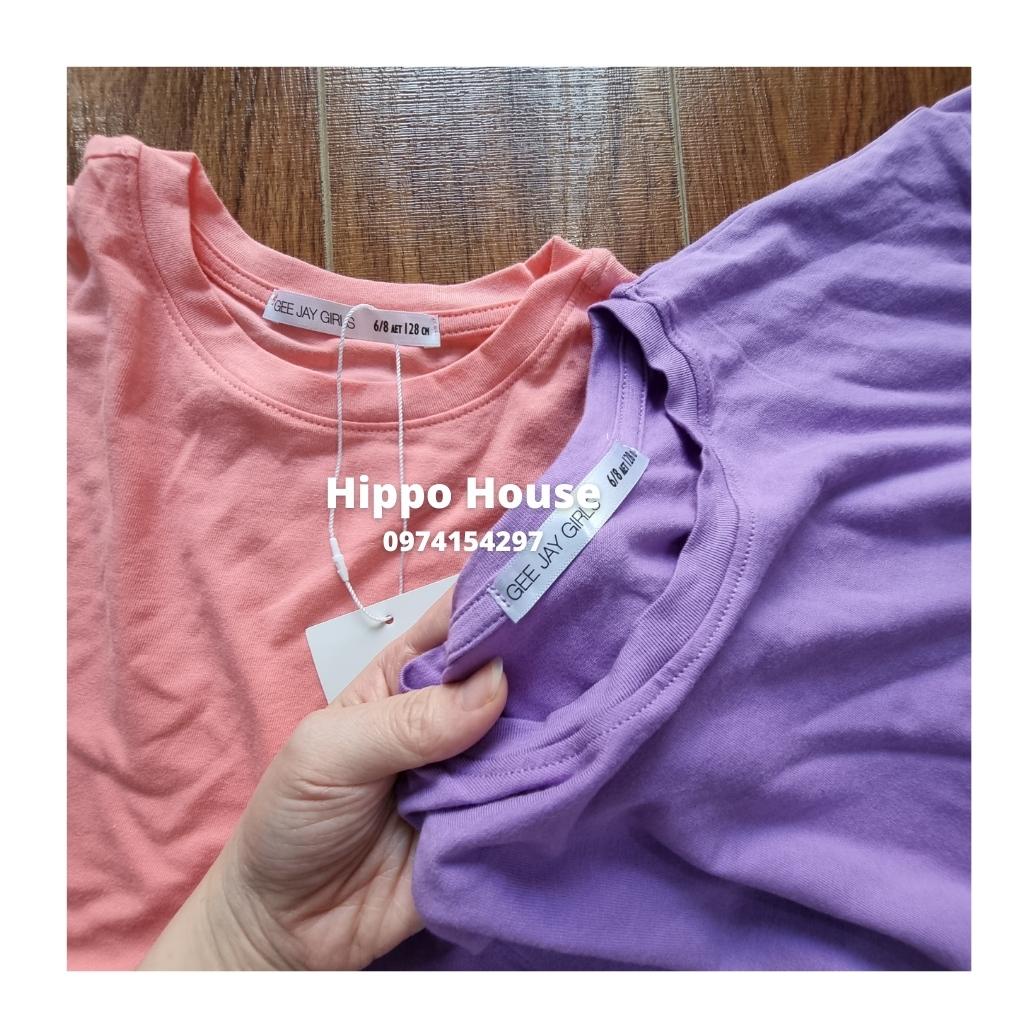 Áo phông Trơn Màu Cộc Tay Áo Thun cho Bé Gái Hippo House Size Đại 25 – 60kg Dáng Croptop Chất Cotton Mềm Mịn