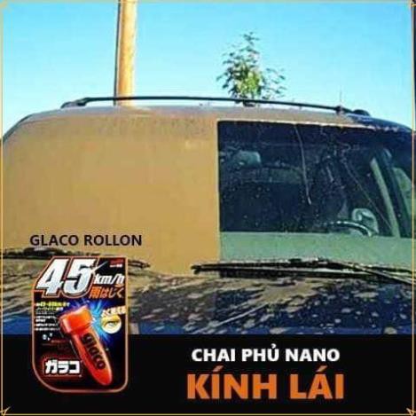 Phủ Nano Kính lái ô tô chống nước tuyệt đối Glaco Roll On - chính hãng Soft99