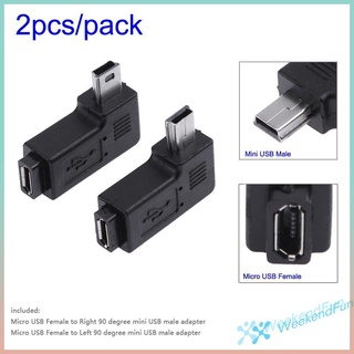 Set 2 Đầu Chuyển Đổi Micro Usb Sang Mini Usb 90 Độ