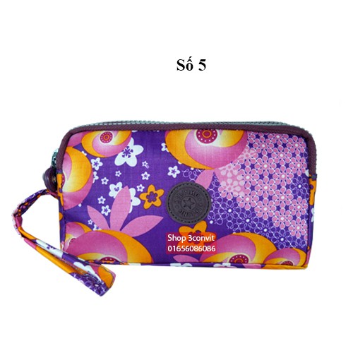 Ví cầm tay 3 ngăn Kipling 18*10 cm