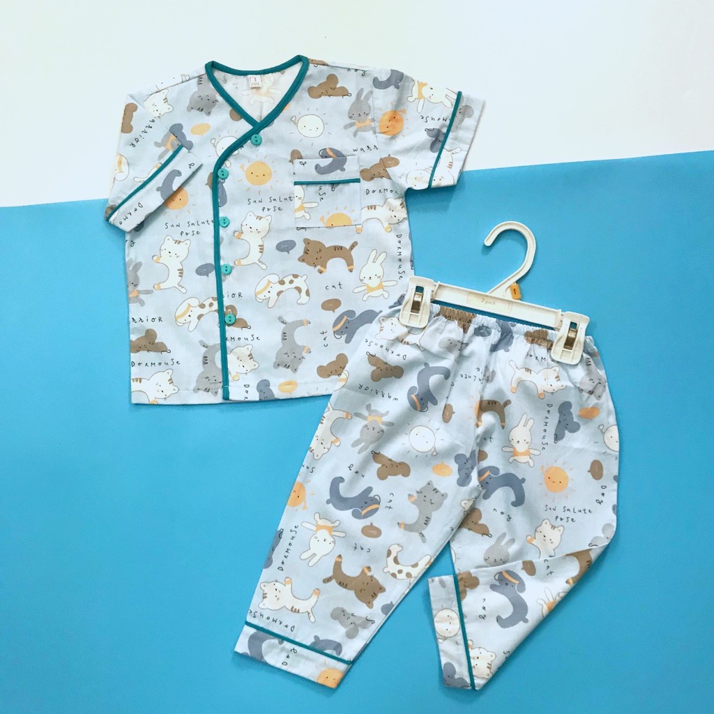 Pijama tay ngắn cho bé vải cotton mềm mịn hút mồ hôi - Nhiều mẫu 10-45kg