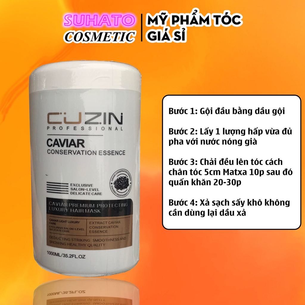 Kem ủ tóc hấp tóc Tảo Biển CUZIN 1000ML | Hấp tóc siêu phục hồi tóc hư tổn CT82