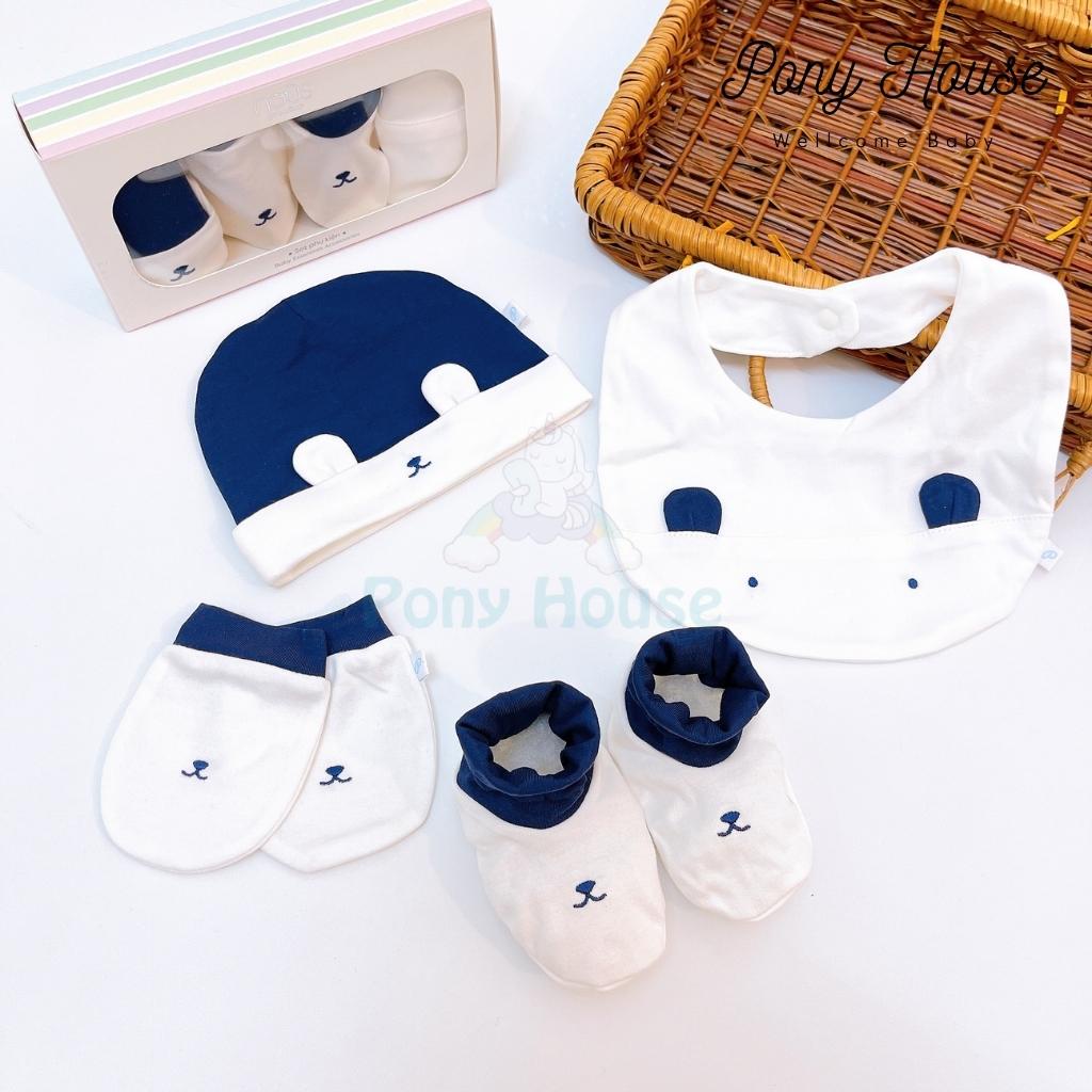Set Mũ, Bao Tay, Bao Chân, Yếm Nous Premium Dòng Sản Phẩm Cao Cấp - Phụ Kiên Cho Bé Sơ Sinh/ Newborn/NB