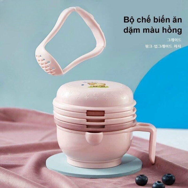 Bộ Chế Biến Ăn Dặm EMMA KIDS, Bộ Chế Biến Đồ Ăn Dặm 9 Chi Tiết Cho Bé  Babibu - BCBEK