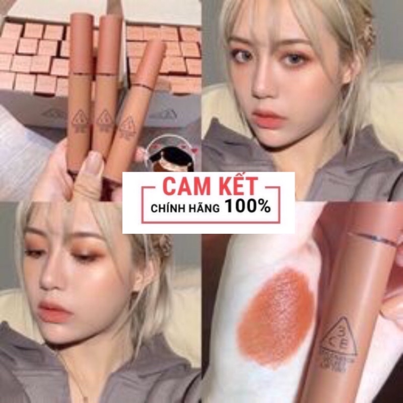 Son 3.C.E velvet lip tint màu cam nude new nude (cam kết hàng chuẩn)