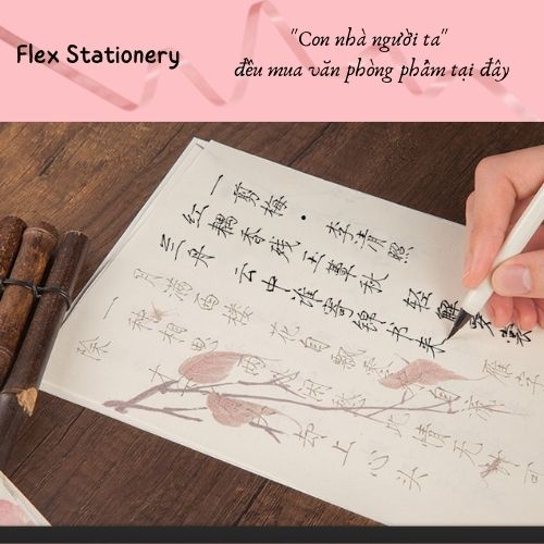SET 10  TỜ GIẤY LUYỆN THỂ SẤU KIM, GIẤY HỌA TIẾT CỔ ĐIỂN CÓ KÈM BÌA, LUYỆN CHỮ HÁN