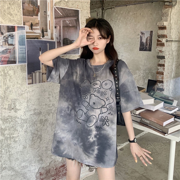 Áo Thun Cotton Tay Ngắn Màu Sắc Đơn Giản Cho Nữ